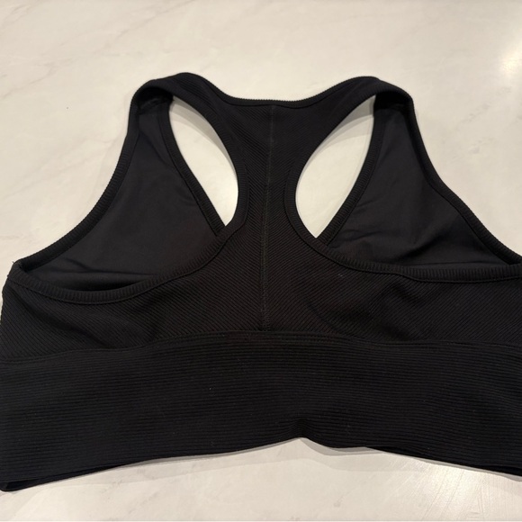 Black Women's Cinched Athletic Crop Top - Picture 3 of 3